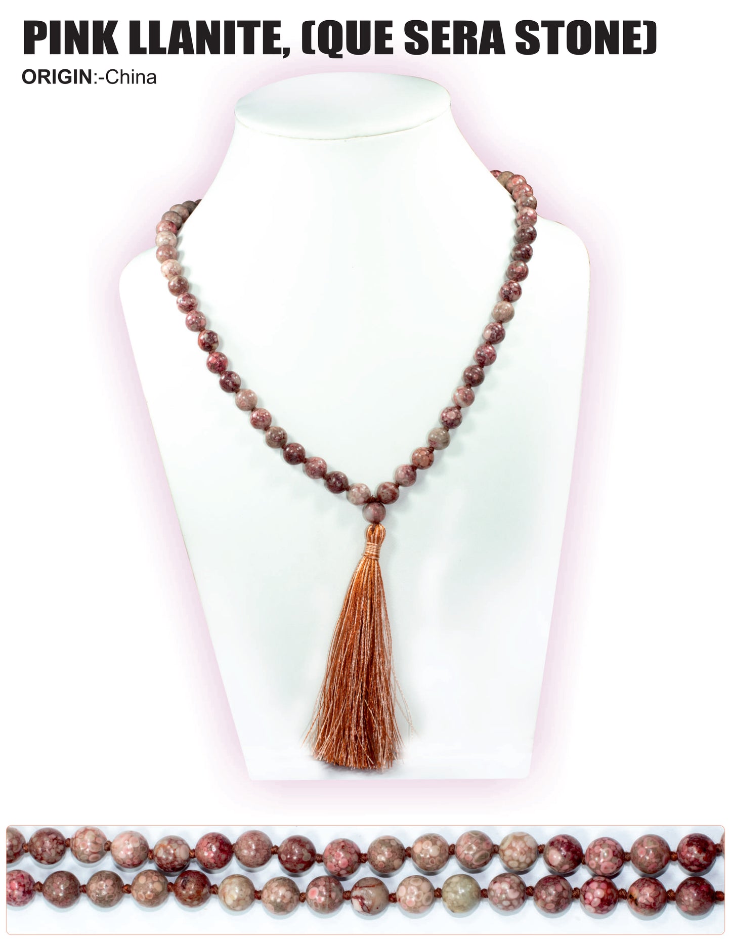 Pink Llanite Stone Mala