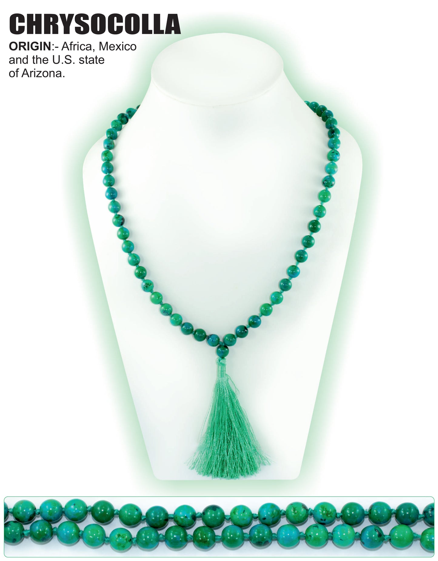 Chrysocolla  Stone Mala