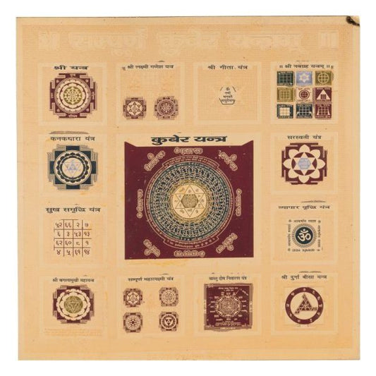 Sampurn Kuber Yantra 6 x 6 Inch