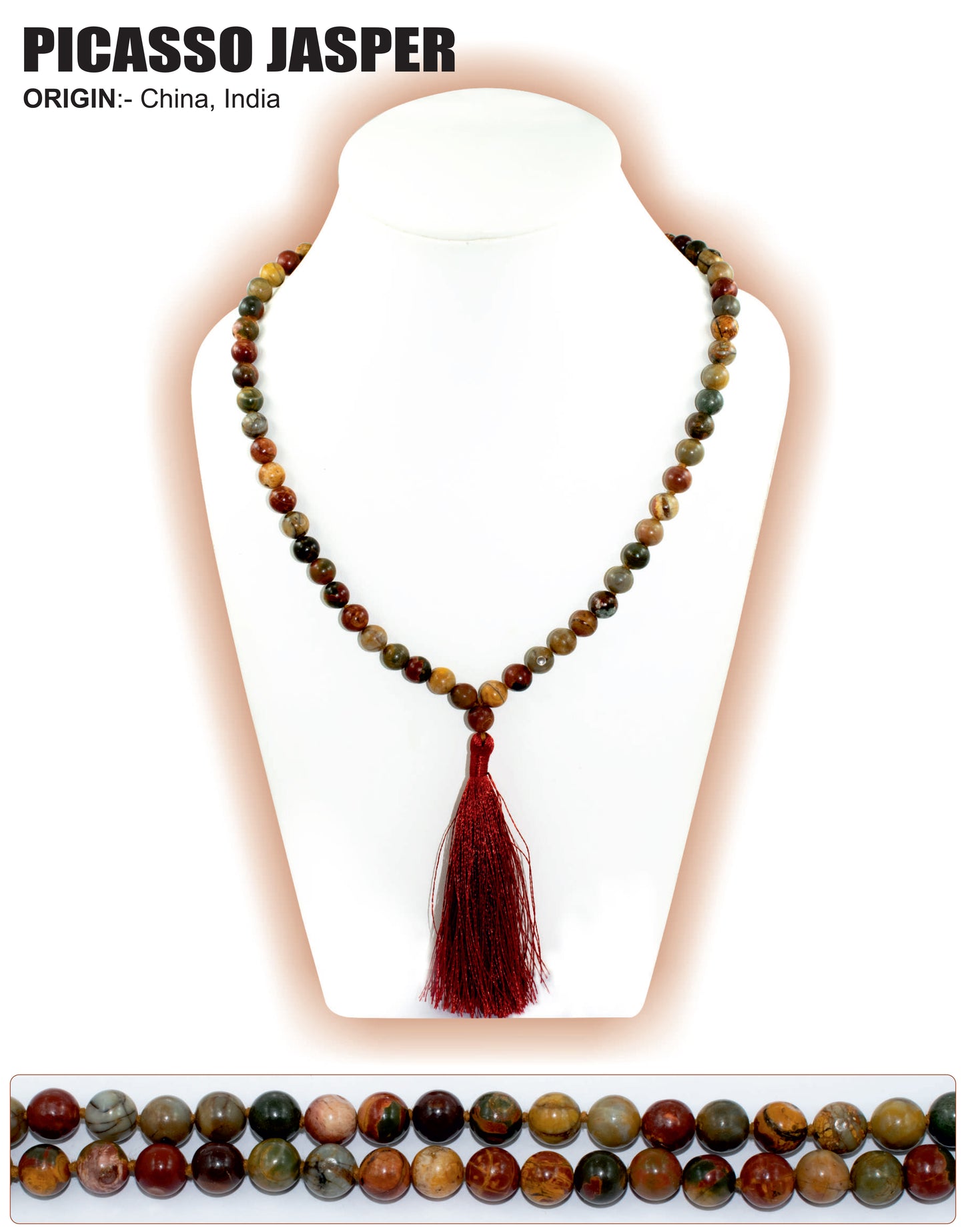 Picasso Jasper Stone Mala