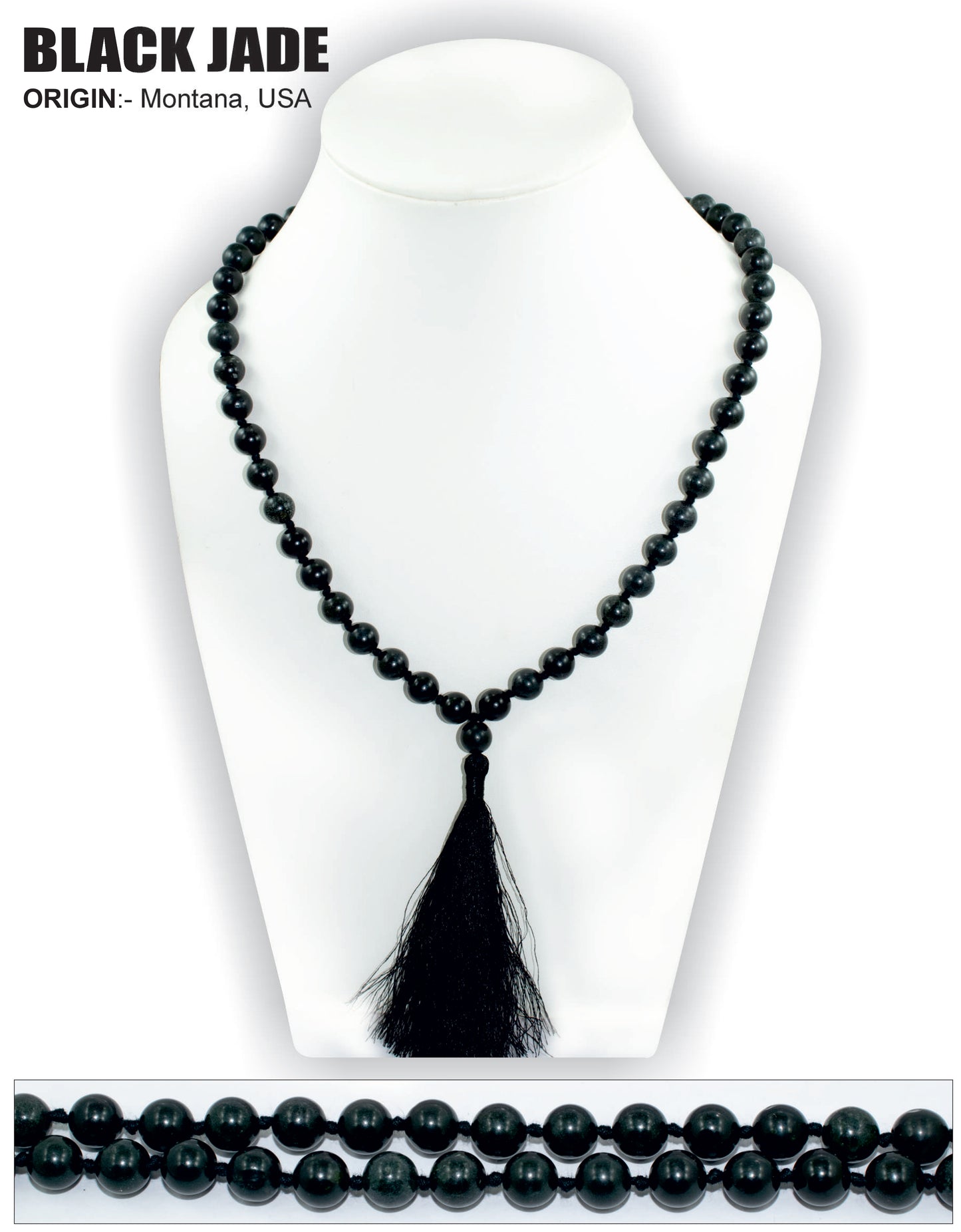 Black Jade Stone Mala