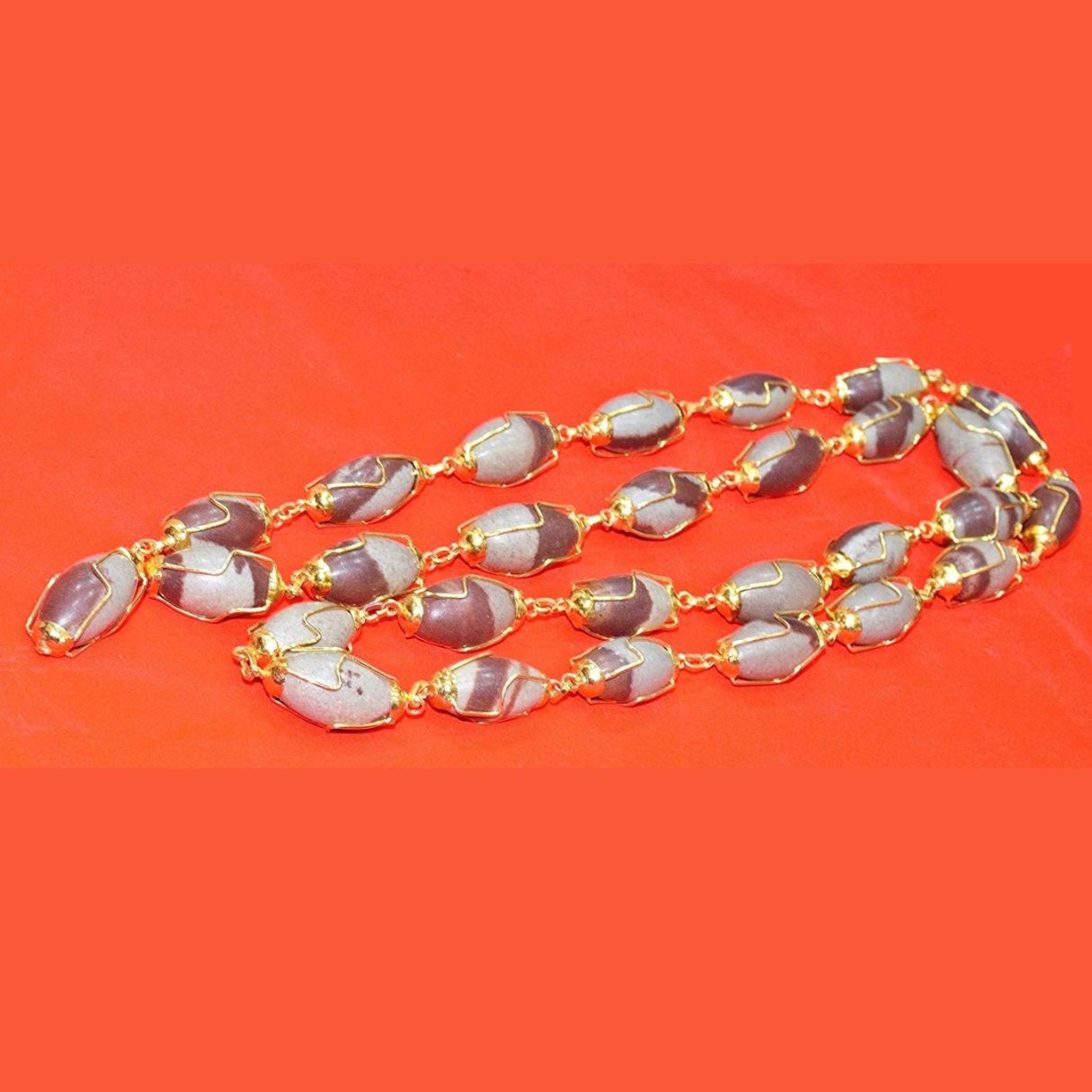 Narmadeshwar Shivling Kantha Mala Gold Plated 32+1