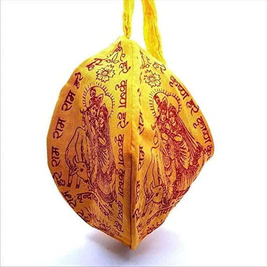 Japa Mala Gomukhi Bag, Yellow