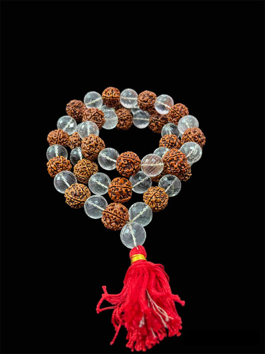 Spathik Rudraksha Kantha Mala 32+1 Beads