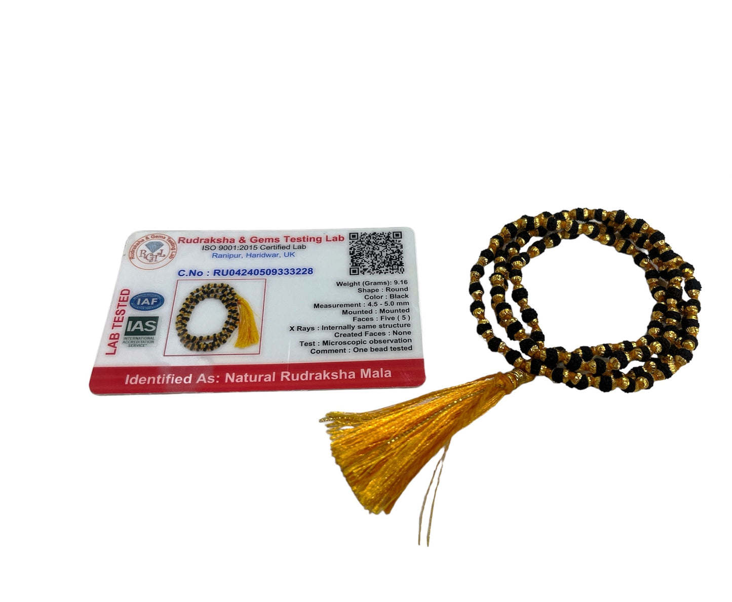 5 Mukhi Black Rudraksha Metal Mala