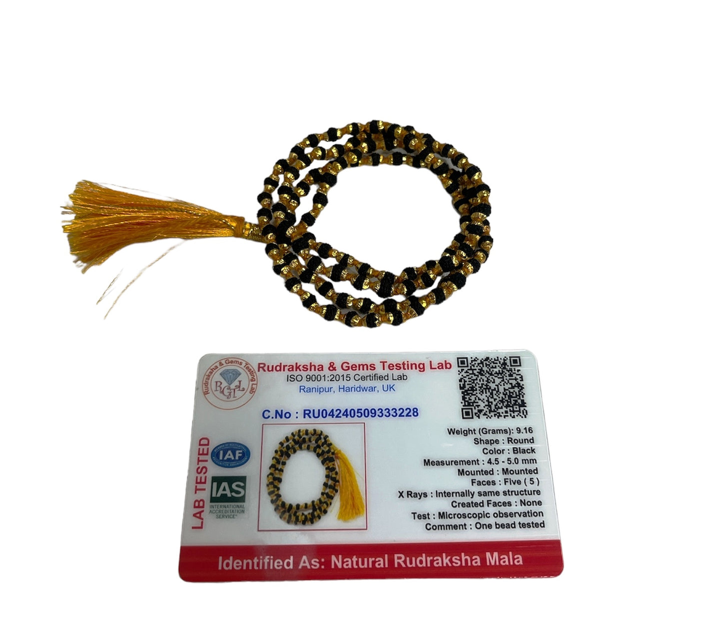 5 Mukhi Black Rudraksha Metal Mala