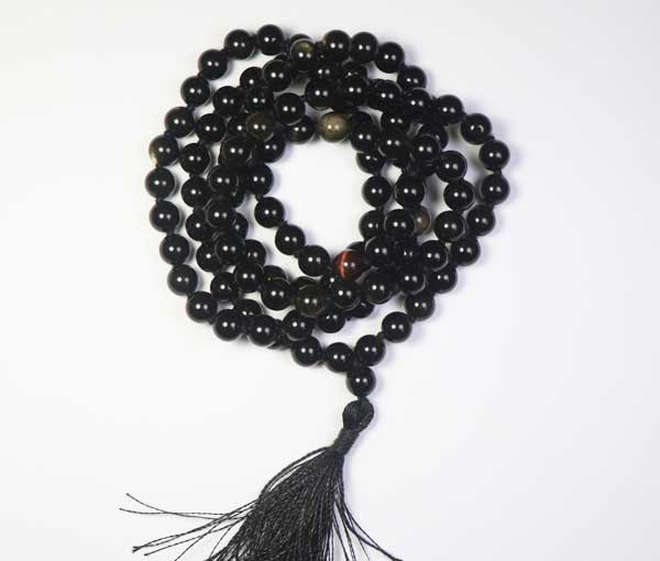 Gold Sheen Obsidian Stone Mala