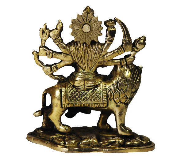 Goddess Durga Pure antique Brass Idol