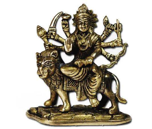 Goddess Durga Pure antique Brass Idol