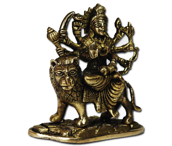 Goddess Durga Pure antique Brass Idol