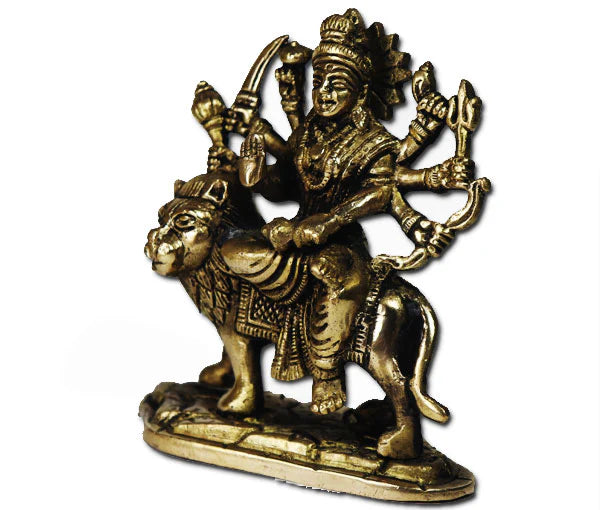 Goddess Durga Pure antique Brass Idol