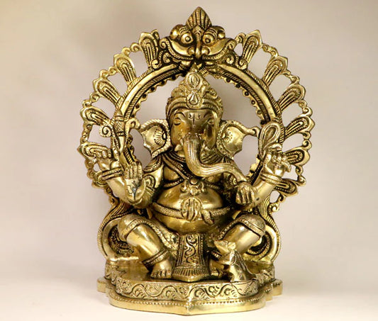 Ganpati Maharaj Pure Brass Idol