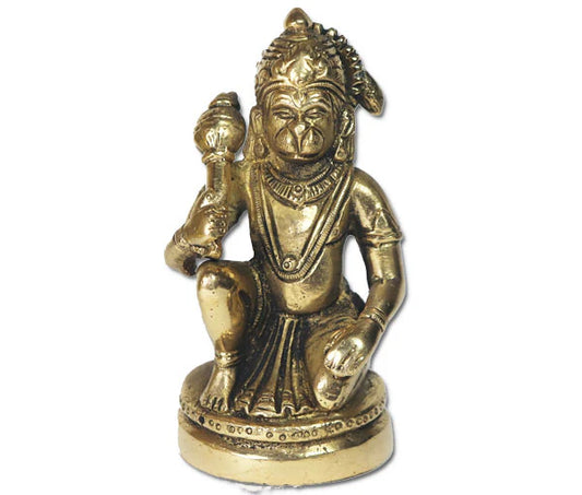 Lord Hanumana sitting on his knee Idol