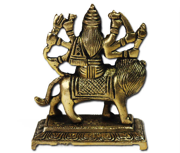 Maa Durga sitting on lion brass idol