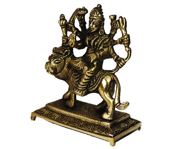 Maa Durga sitting on lion brass idol