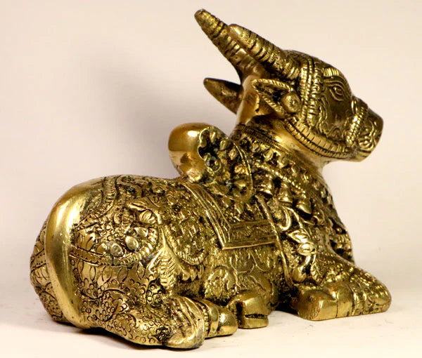 Kamdhenu cow pure brass idol