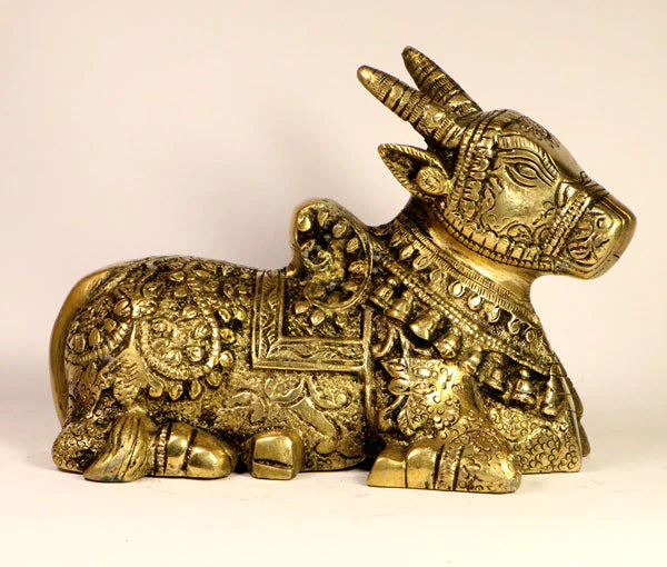 Kamdhenu cow pure brass idol