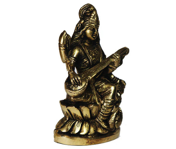 Maa Saraswati pure antique brass idol