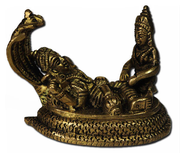 Laxmi Vishnu pure brass idol