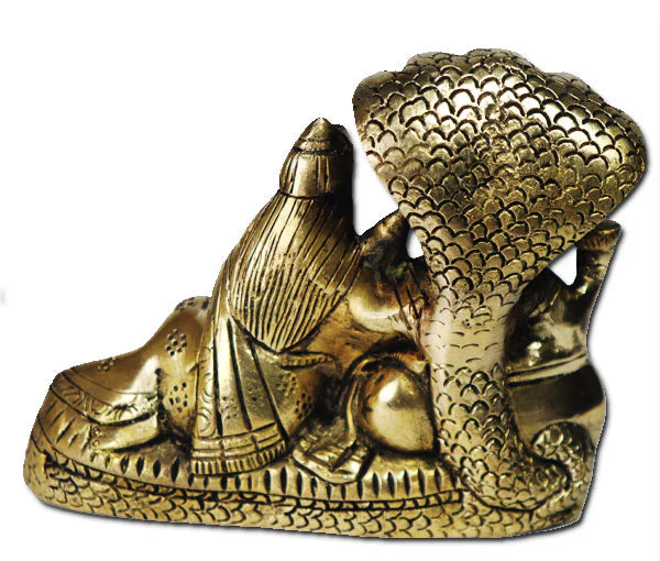 Laxminarayan Sitting Under Sesh Naag Idol (Brass)