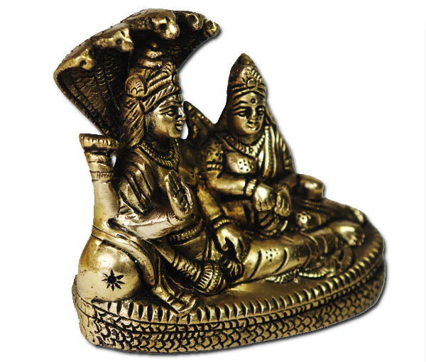 Laxminarayan Sitting Under Sesh Naag Idol (Brass)