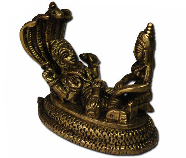 Laxmi Vishnu pure brass idol